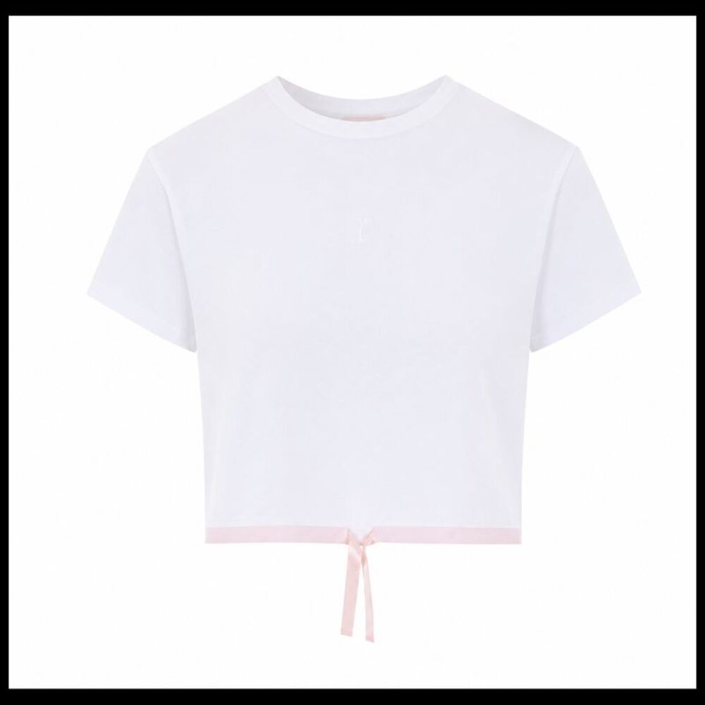Repetto Women Short T-Shirt With Logo And Satin Ribbon